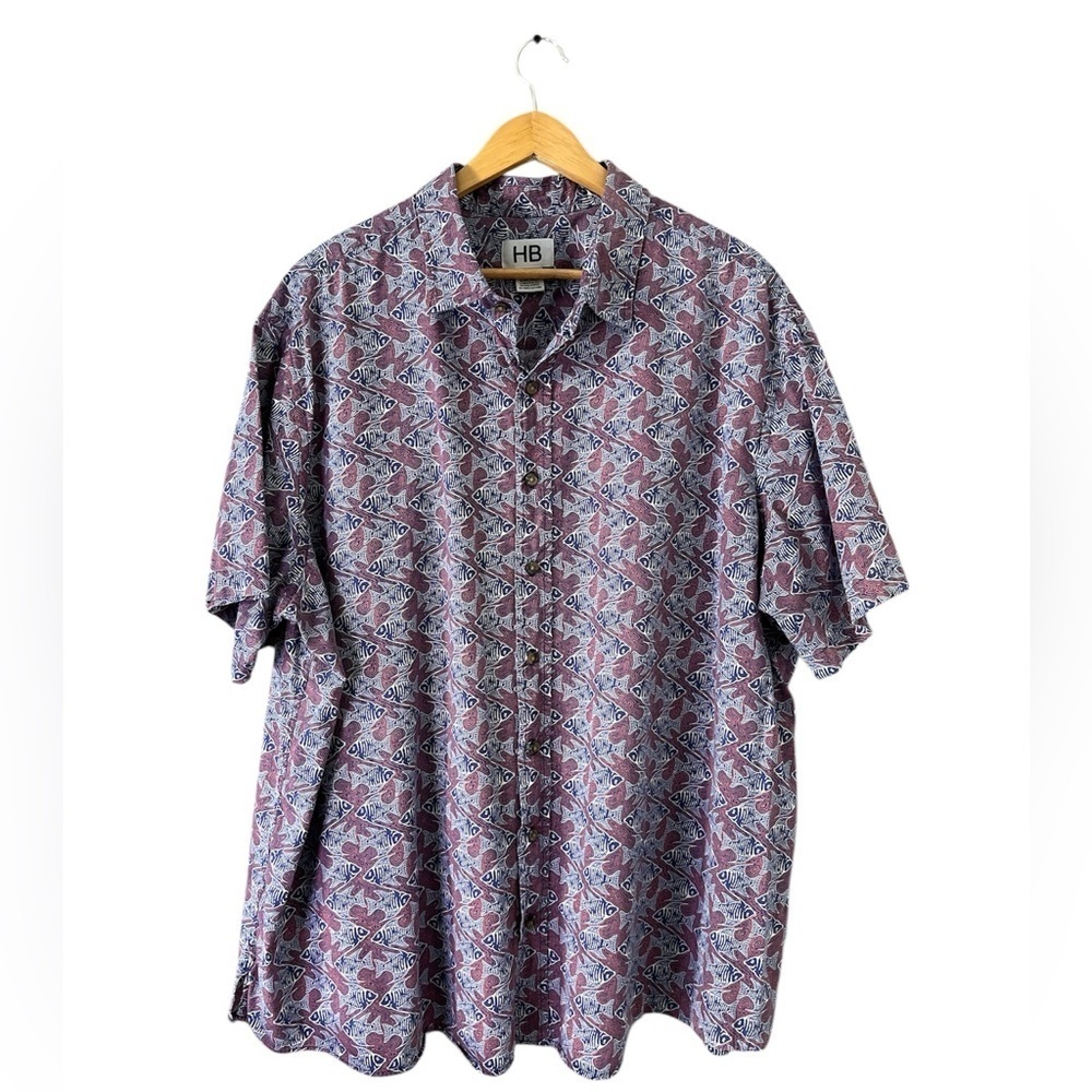 Harbor Bay Men’s 2XL Vintage Fish Button Down Short Sleeve Shirt Cotton - Picture 12 of 12